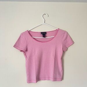 Vintage Pink and Striped Baby Tee